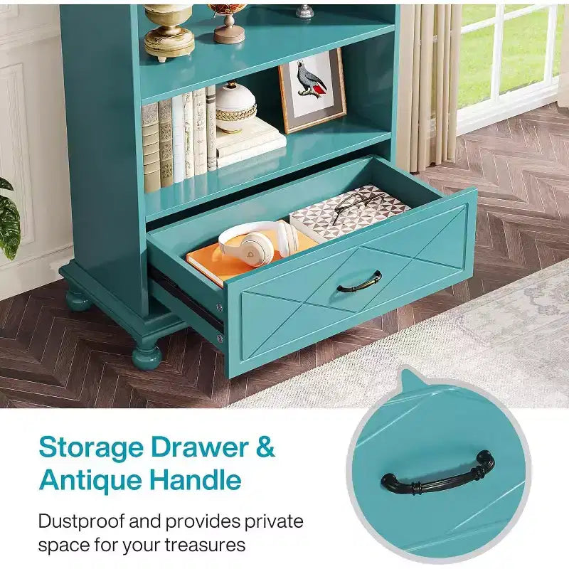 Tribesigns Estantería de 6 niveles con cajón, Librería independiente de 70.9 pulgadas, Estante de exhibición de libros abierto