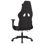 Silla de juegos con reposapiés vidaXL, negra y amarilla, de tela