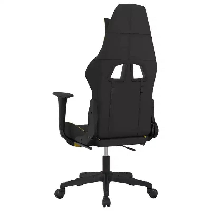 Silla de juegos con reposapiés vidaXL, negra y amarilla, de tela