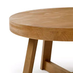 Mesa de centro redonda de madera maciza Plank+Beam Classic, 36, estilo rústico para sala de estar