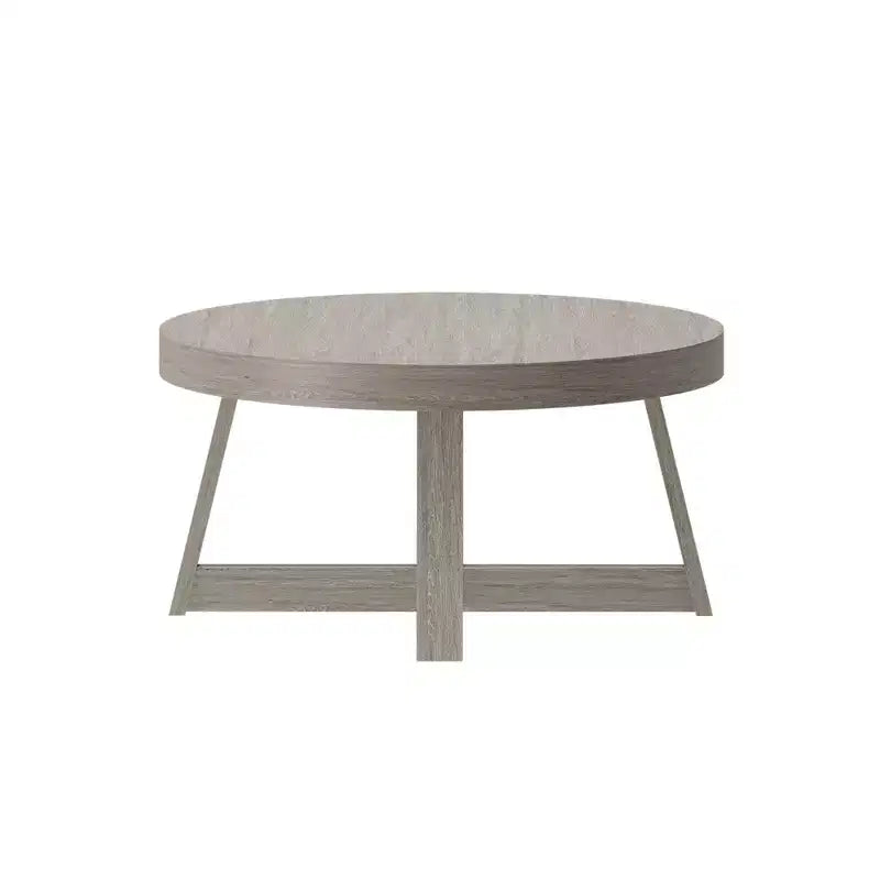 Mesa de centro redonda de madera maciza Plank+Beam Classic, 36, estilo rústico para sala de estar