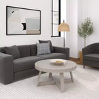 Mesa de centro redonda de madera maciza Plank+Beam Classic, 36, estilo rústico para sala de estar
