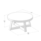 Mesa de centro redonda de madera maciza Plank+Beam Classic, 36, estilo rústico para sala de estar