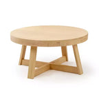 Mesa de centro redonda de madera maciza Plank+Beam Classic, 36, estilo rústico para sala de estar