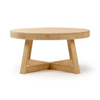 Mesa de centro redonda de madera maciza Plank+Beam Classic, 36, estilo rústico para sala de estar