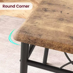 Juego de mesa de comedor Garvee, juego de mesa de comedor de madera de 4 piezas con 4 sillas, juego de mesa rectangular de cocina para espacios pequeños, apartamentos, marrón retro