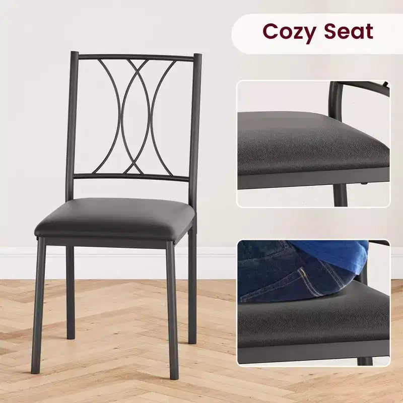 Juego de mesa de comedor Garvee, juego de mesa de comedor de madera de 4 piezas con 4 sillas, juego de mesa rectangular de cocina para espacios pequeños, apartamentos, marrón retro
