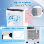 Costway 8000 BTU Portable Air Conditioner 3 -in-1 Air Cooler Dehumidifier Fan 24H Timer 5000 BTU(8000BTU ASHRAE)