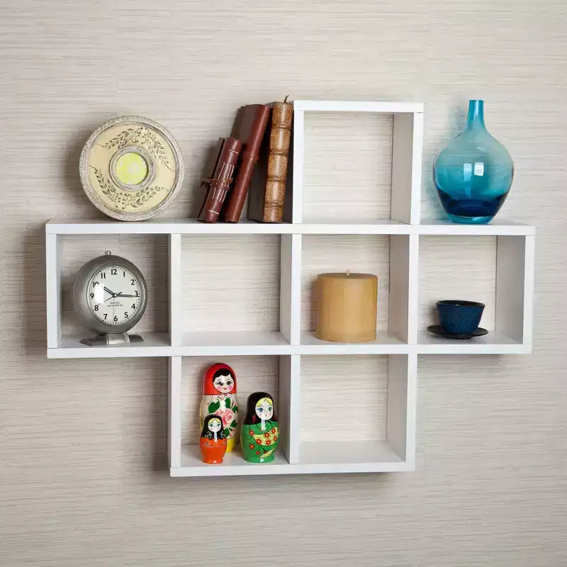 Estante de pared Danya B Cubby de chapa laminada, color blanco