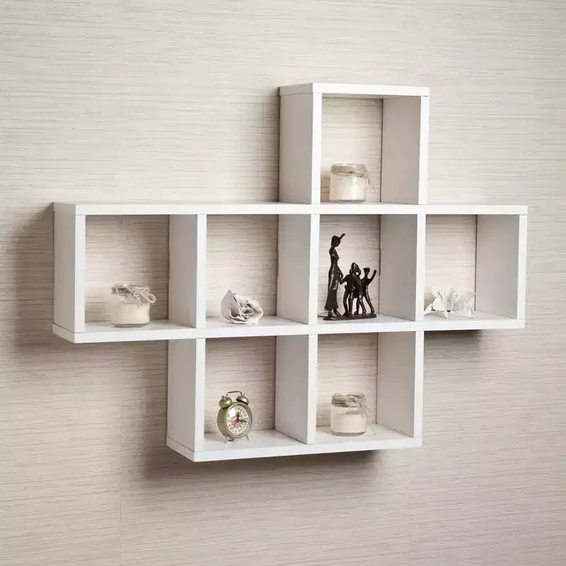 Estante de pared Danya B Cubby de chapa laminada, color blanco