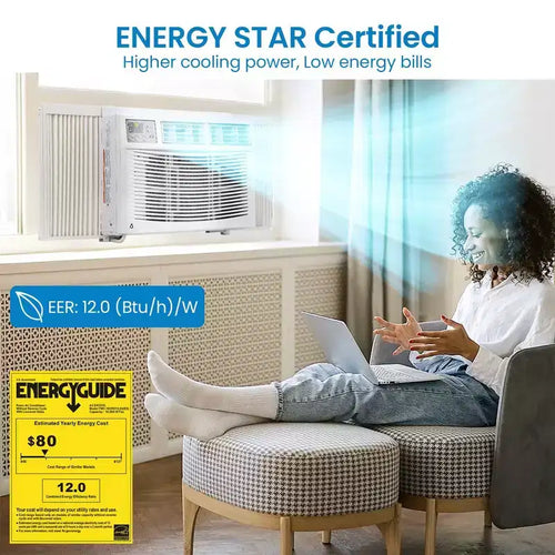 Acondicionador de aire inteligente de ventana de 10000 BTU, unidad de aire acondicionado de ventana con control remoto/aplicación