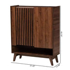 Baxton Studio Paricia Zapatero de madera con acabado nogal marrón de mediados de siglo