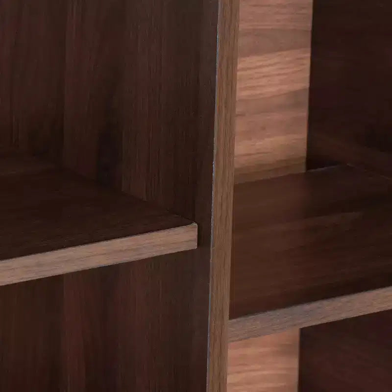 Baxton Studio Paricia Zapatero de madera con acabado nogal marrón de mediados de siglo