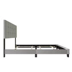 Cama con paneles Sara de Home Design con 2 mesitas de noche, gris