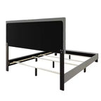 Cama con paneles Sara de Home Design con 2 mesitas de noche, gris