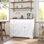 Mueble de buffet Garvee con almacenamiento, mueble de barra de café con 3 cajones, aparador para cocina, comedor, sala de estar, blanco