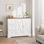 Mueble de buffet Garvee con almacenamiento, mueble de barra de café con 3 cajones, aparador para cocina, comedor, sala de estar, blanco