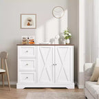 Mueble de buffet Garvee con almacenamiento, mueble de barra de café con 3 cajones, aparador para cocina, comedor, sala de estar, blanco