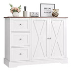 Mueble de buffet Garvee con almacenamiento, mueble de barra de café con 3 cajones, aparador para cocina, comedor, sala de estar, blanco