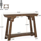 Mesa consola estrecha de madera de 2 niveles Lantine