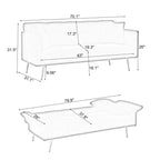 WhizMax Sofá Cama Convertible, Futón Tapizado en Terciopelo, Sofá Cama Plegable, Cama de Día para Sala de Estar o Dormitorio