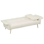WhizMax Sofá Cama Convertible, Futón Tapizado en Terciopelo, Sofá Cama Plegable, Cama de Día para Sala de Estar o Dormitorio