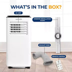 SereneLife SLACP803 Portable Air Conditioner with Dehumidifier & Fan  8000 BTU (White & Black)