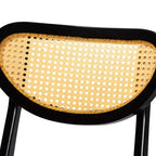 Juego de comedor de 5 piezas Baxton Studio Giuliana de madera y ratán tejido de mediados de siglo