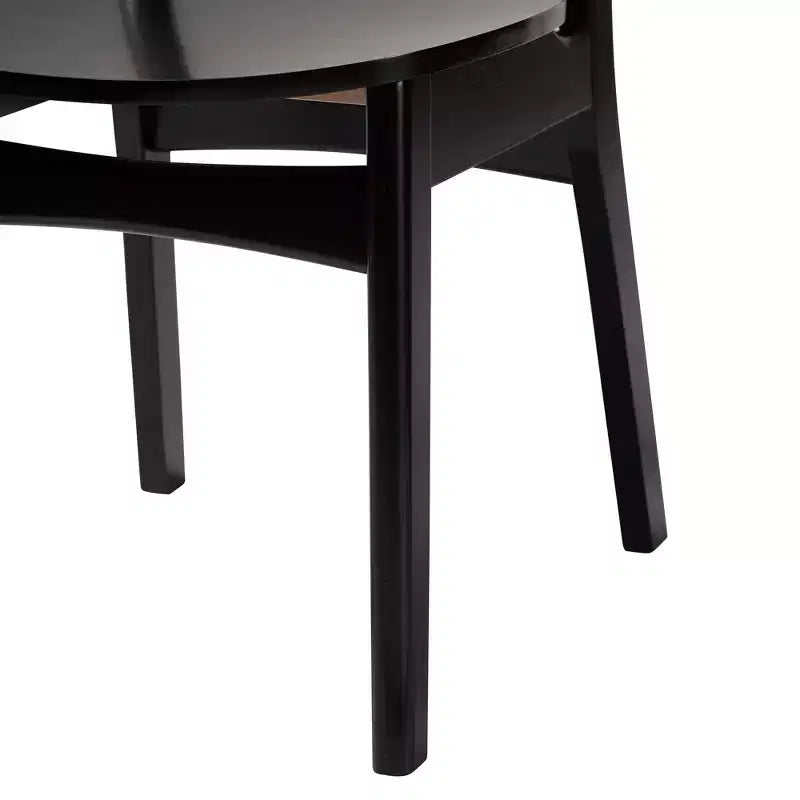 Juego de comedor de 5 piezas Baxton Studio Giuliana de madera y ratán tejido de mediados de siglo