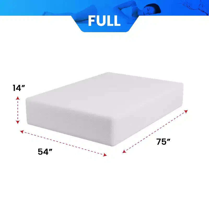 Colchón de espuma viscoelástica de gel de 14 pulgadas de FDW para un sueño fresco y alivio de presión/Certificado CertiPUR-US/Colchón en caja/Alivio de presión