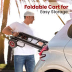 Pyle Carro Utilitario Portátil - Carro Múltiple Plegable Ajustable 8 en 1, Carretilla de Mano/Dolly/Plataforma (PKEQ38) - Negro