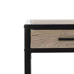 Escritorio Alan con 1 cajón y 1 estante - DSK2205 - Marrón rústico/Negro - Safavieh