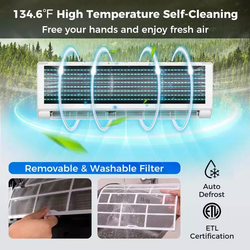 Costway 18000BTU Wifi Enabled Mini Split Air Conditioner & Heater with Heat Pump White/Black