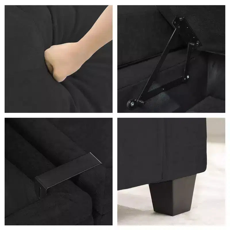 Hyleory Sillón Biplaza Tapizado en Chenilla con Almacenamiento para Sala de Estar Dormitorio