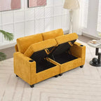 Hyleory Sillón Biplaza Tapizado en Chenilla con Almacenamiento para Sala de Estar Dormitorio