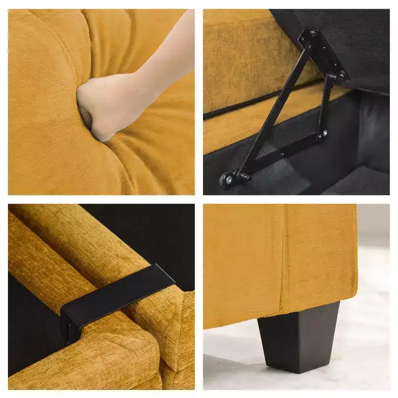 Hyleory Sillón Biplaza Tapizado en Chenilla con Almacenamiento para Sala de Estar Dormitorio