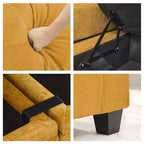 Hyleory Sillón Biplaza Tapizado en Chenilla con Almacenamiento para Sala de Estar Dormitorio