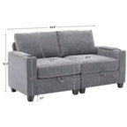Hyleory Sillón Biplaza Tapizado en Chenilla con Almacenamiento para Sala de Estar Dormitorio