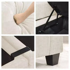 Hyleory Sillón Biplaza Tapizado en Chenilla con Almacenamiento para Sala de Estar Dormitorio