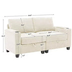 Hyleory Sillón Biplaza Tapizado en Chenilla con Almacenamiento para Sala de Estar Dormitorio