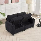 Hyleory Sillón Biplaza Tapizado en Chenilla con Almacenamiento para Sala de Estar Dormitorio