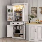 HOMCOM Mueble de Cocina Alto, Estantería de Almacenamiento con 6 Estantes de Puerta, un Cajón y 4 Estantes Ajustables, 71"