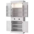 HOMCOM Mueble de Cocina Alto, Estantería de Almacenamiento con 6 Estantes de Puerta, un Cajón y 4 Estantes Ajustables, 71"