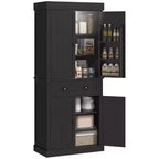 HOMCOM Mueble de Cocina Alto, Estantería de Almacenamiento con 6 Estantes de Puerta, un Cajón y 4 Estantes Ajustables, 71"