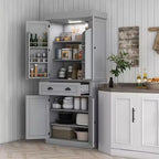HOMCOM Mueble de Cocina Alto, Estantería de Almacenamiento con 6 Estantes de Puerta, un Cajón y 4 Estantes Ajustables, 71"