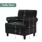 Sillón decorativo de chenilla con respaldo capitoné Hyleory, silla con reposabrazos para sala de estar, dormitorio u oficina