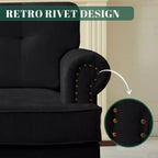 Sillón decorativo de chenilla con respaldo capitoné Hyleory, silla con reposabrazos para sala de estar, dormitorio u oficina