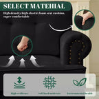 Sillón decorativo de chenilla con respaldo capitoné Hyleory, silla con reposabrazos para sala de estar, dormitorio u oficina