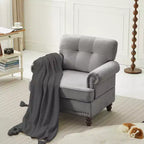 Sillón decorativo de chenilla con respaldo capitoné Hyleory, silla con reposabrazos para sala de estar, dormitorio u oficina