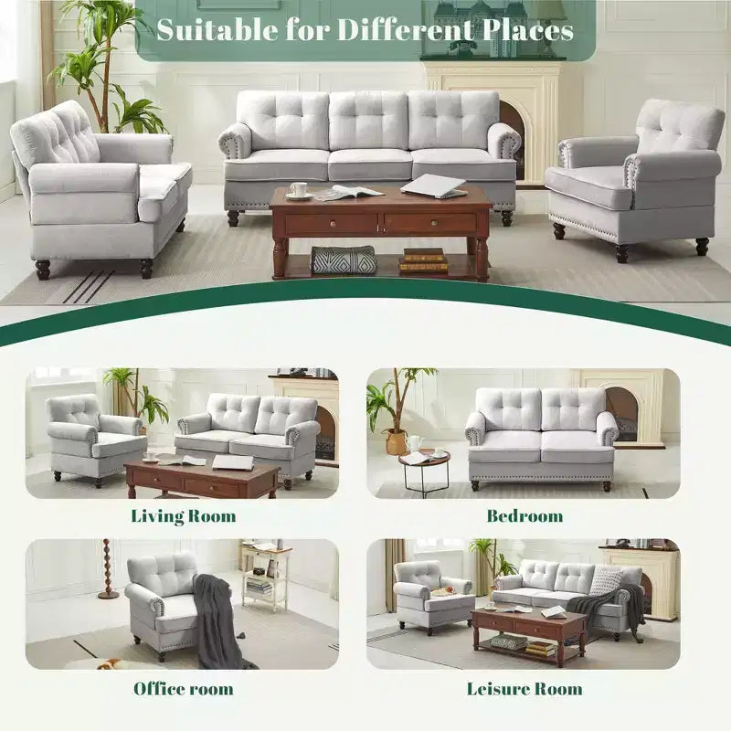 Sillón decorativo de chenilla con respaldo capitoné Hyleory, silla con reposabrazos para sala de estar, dormitorio u oficina